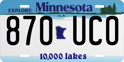 MN license plate 870UCO