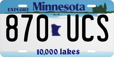 MN license plate 870UCS