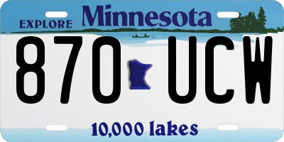 MN license plate 870UCW