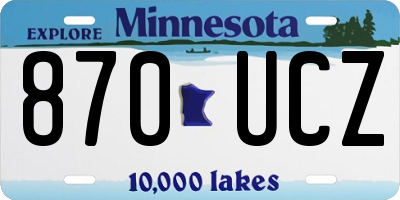 MN license plate 870UCZ