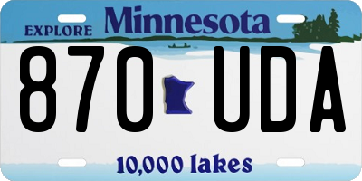 MN license plate 870UDA