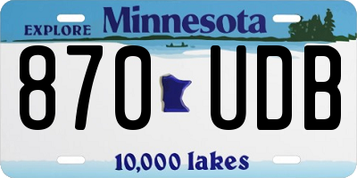 MN license plate 870UDB