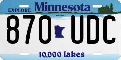 MN license plate 870UDC