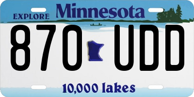 MN license plate 870UDD