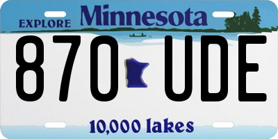 MN license plate 870UDE