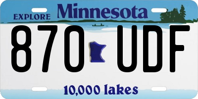 MN license plate 870UDF
