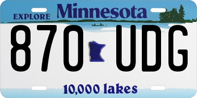 MN license plate 870UDG