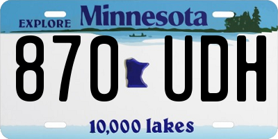 MN license plate 870UDH