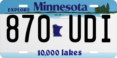 MN license plate 870UDI