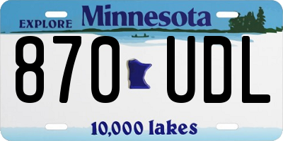 MN license plate 870UDL