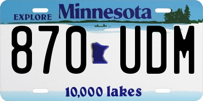 MN license plate 870UDM