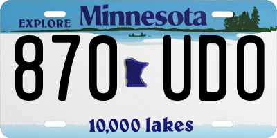 MN license plate 870UDO