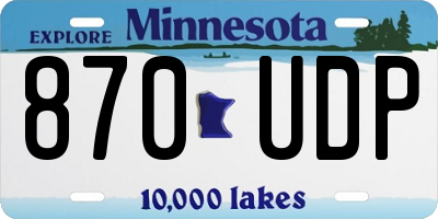 MN license plate 870UDP