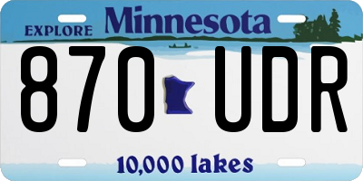 MN license plate 870UDR