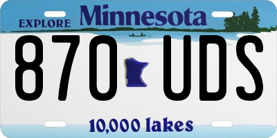 MN license plate 870UDS