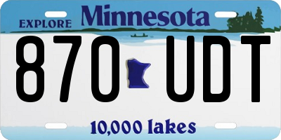 MN license plate 870UDT