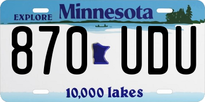 MN license plate 870UDU