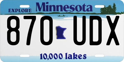 MN license plate 870UDX