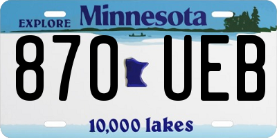 MN license plate 870UEB