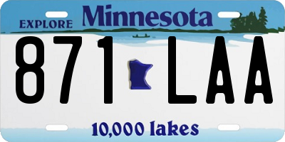 MN license plate 871LAA