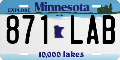 MN license plate 871LAB