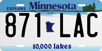 MN license plate 871LAC