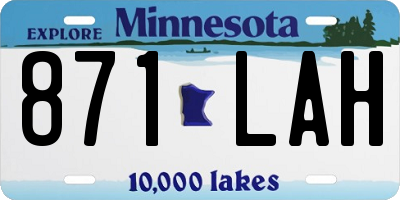 MN license plate 871LAH