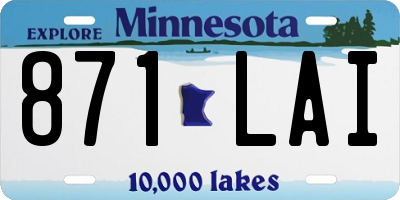 MN license plate 871LAI