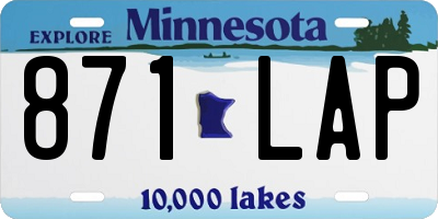 MN license plate 871LAP