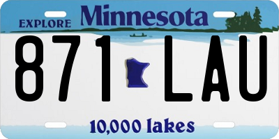 MN license plate 871LAU