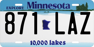 MN license plate 871LAZ