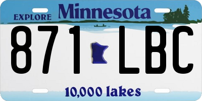 MN license plate 871LBC