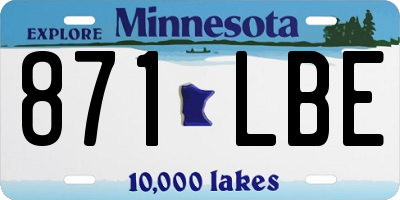 MN license plate 871LBE