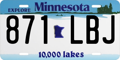MN license plate 871LBJ