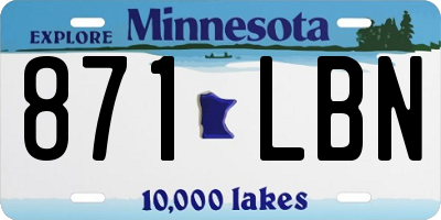 MN license plate 871LBN