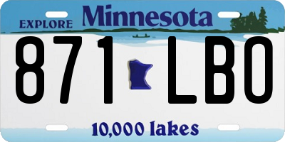 MN license plate 871LBO