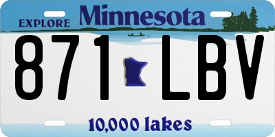 MN license plate 871LBV