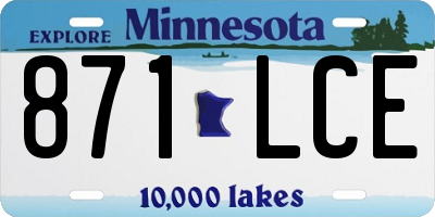 MN license plate 871LCE