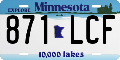MN license plate 871LCF