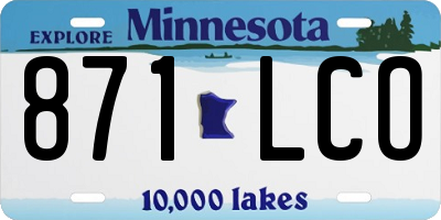 MN license plate 871LCO