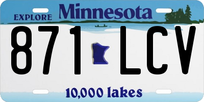 MN license plate 871LCV