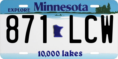 MN license plate 871LCW