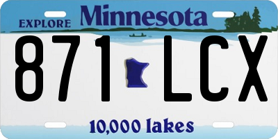 MN license plate 871LCX