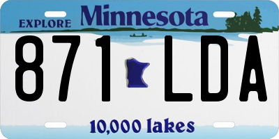 MN license plate 871LDA