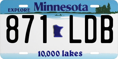 MN license plate 871LDB