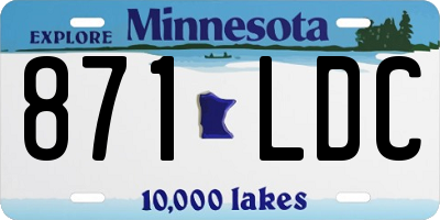 MN license plate 871LDC