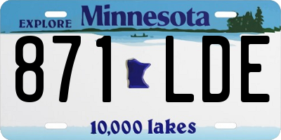 MN license plate 871LDE