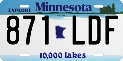 MN license plate 871LDF