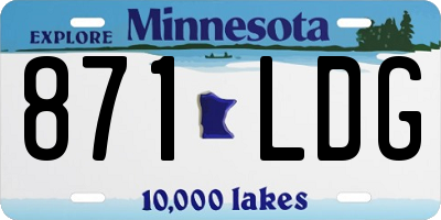 MN license plate 871LDG
