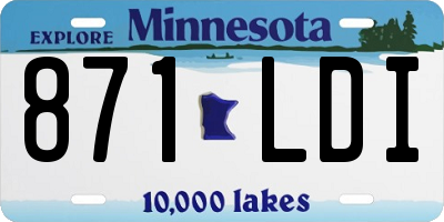 MN license plate 871LDI